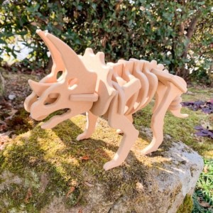 手作り恐竜 トリケラトプス タイプ Sサイズ[ 恐竜 パズル 知育 キッズ 子供 おもちゃ 玩具 ] 立体パズル 組み立て 恐竜のほねほねパズル 工具不要 安全を考えて作られた 手作りの恐竜 