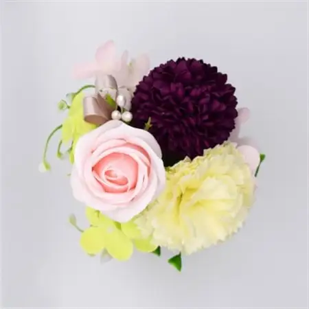 カルトナージュ花器の仏花アレンジと写真たて　(ダマスク柄)_雑貨   _【1395498】