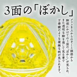 島津薩摩切子 馬上杯 金赤 K010-010_2