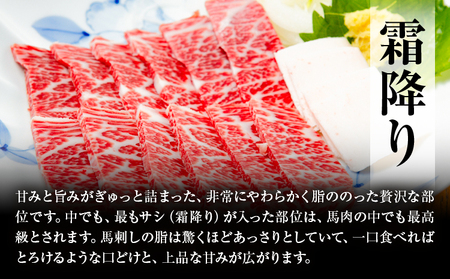 特選馬刺し詰め合わせ Dセット 2種類 合計300g 極上霜降り 100g ロース 100g×2パック 有限会社七城町特産品センター《90日以内に出荷予定(土日祝除く)》熊本県 菊池市 肉 馬肉 馬刺し セット 食べ比べ ブロック 霜降り 送料無料
