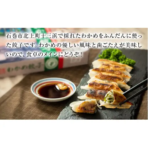 わかめ餃子　48個セット 冷凍 石巻市 十三浜産わかめ使用
