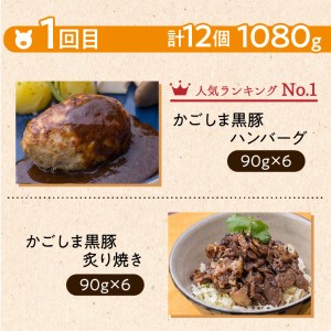 【岩元精肉店】鹿児島県産黒毛和牛・かごしま黒豚 お楽しみ2か月お届けコース K045-T02 肉 豚肉 牛肉 惣菜 総菜 冷凍