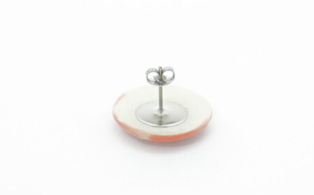 【美濃焼】 ピンクむら タイル ピアス 直径20mm 瑞浪市 / TILEmade タイル アクセサリー ハンドメイド [AZCD024]