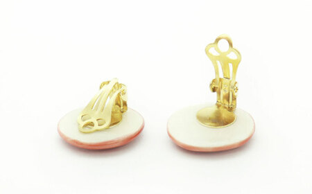 【美濃焼】 ピンクむら タイル イヤリング 直径20mm 瑞浪市 / TILEmade タイル アクセサリー ハンドメイド [AZCD021]
