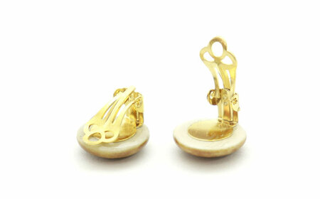 【美濃焼】 薄茶むら タイル イヤリング 直径20mm 瑞浪市 / TILEmade タイル アクセサリー ハンドメイド [AZCD069]