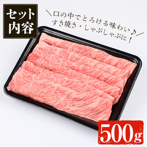 ＜14営業日以内発送！＞ 鹿児島 黒牛 A4以上 肩ロース 牛すき 牛しゃぶ(計500g) 牛肉【佐多精肉店】B78-v02
