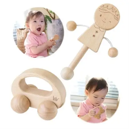 木製おもちゃのだいわのハッピーベビー3点セット(Baby用おもちゃ3点・手提げバッグ)_雑貨・日用品 ベビー用品  _【1397726】
