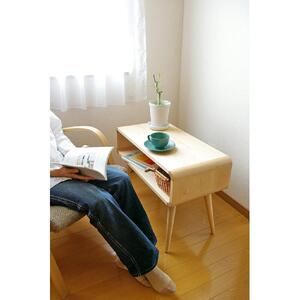旭川家具　コサイン　ラックテーブル 【 旭川家具 北海道 旭川市 木製 家具 サイドテーブル  小テーブル ソファテーブル 収納付きテーブル 脚付収納ボックス 頑丈 マガジンラック シンプル ナチュラル 手作り 北欧 おしゃれ 天然木 無垢 】_01129