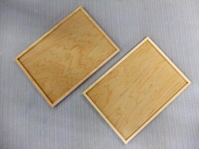 旭川家具　コサイン　トレー（小）2枚セット　メープル 【 旭川家具 北海道 旭川市 木製 家具 選べる樹種 お盆 ランチトレー ウレタン塗装 銘々盆 贈り物 プレゼント 記念品 シンプル ナチュラル 手作り 北欧 おしゃれ 天然木 無垢 】_00215