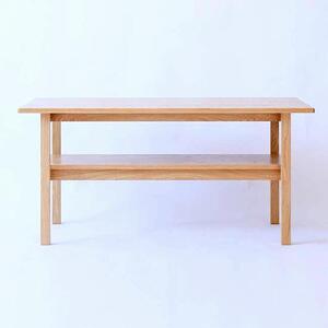 旭川家具　MUKU工房オリジナル　MUKU(ムク)　センターテーブル　ナラ 【 国産 無垢 インテリア 木製 収納 棚付き ナチュラル リビングテーブル センターテーブル リビング 北海道 】 _00521
