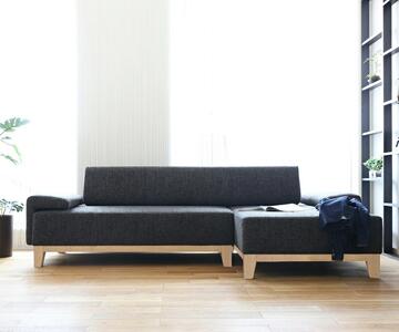 旭川家具 MUKU工房オリジナル reffine(ラフィーネ) ナラ カウチソファ 【 国産 無垢 インテリア 木製 ナチュラル ソファ ソファー 3人掛け カウチ コーナー リビング ダイニング 北海道 】_01649