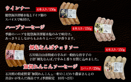 かほく里山の恵 1箱 950g| ソーセージ ハム ベーコン 詰合せ