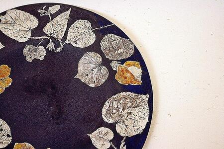 つづるガラスアート ゆうなの花 －SUMI－ 吉田栄美子 ｜ 特大大皿 1枚