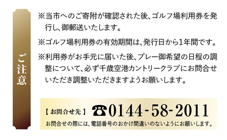 C53 【平日限定】千歳空港カントリークラブ ゴルフ場利用券　T042-FT05 体験 チケット