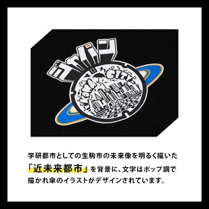 生駒市 マンホールTシャツ（ポップ）色：白 Tシャツ 1枚 マンホール 生駒市 ポップ調 近未来都市 ホワイト S M L XL 服 半袖 JAPAN UNDERGROUND 可愛い イラスト 常温 アパレル ブランド ファッション 奈良県 送料無料