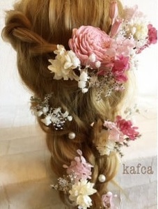 ハンドメイド　髪飾り　38本セット　『輝』ヘアアクセ ヘア アクセサリー 成人式 卒業式 入学式 結婚式 パーティー プリザーブドフラワー 晴れの日 華やか ヘッドパーツ おしゃれ かわいい 奈良県 生駒市 送料無料