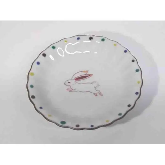 小皿揃え うさぎ絵変り 九谷焼