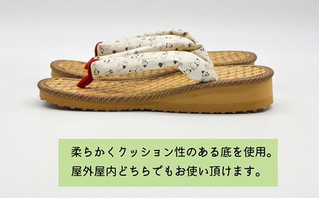 信貴×雪丸 ゆきまる雪駄 屋内屋外兼用 BrW（前坪：赤） 履物 和 和テイスト お祭り お祭り衣装 小物 屋内外兼用 室内で履ける 太めの鼻緒 伝統的履物 手作業 日本の伝統 柄入り鼻緒  8寸（23.5〜24.5対応）