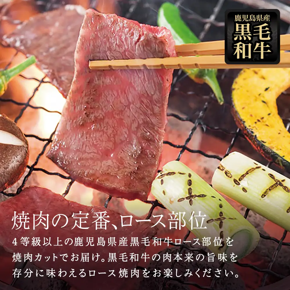 【鹿児島県産】黒毛和牛 焼肉用ロース 400g 4等級以上 牛肉 焼肉 バーベキュー BBQ 冷凍 スターゼン