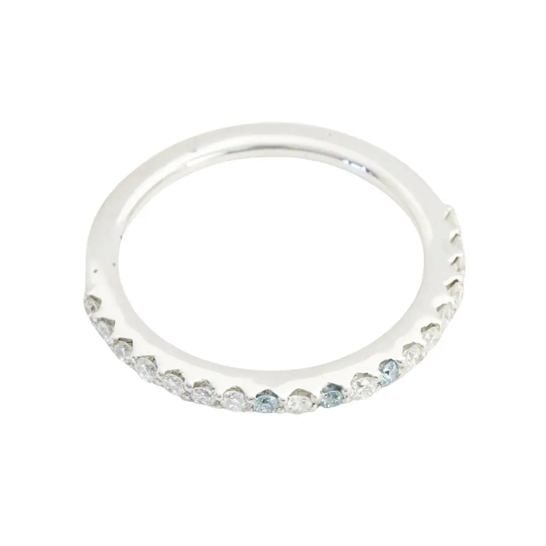 ピンキーの ブルーダイヤ 0.19ct ハーフエタニティリング ダイヤモンド リング ジュエリー アクセサリー レディース ギフト プレゼント 贈り物 [AH096sa]