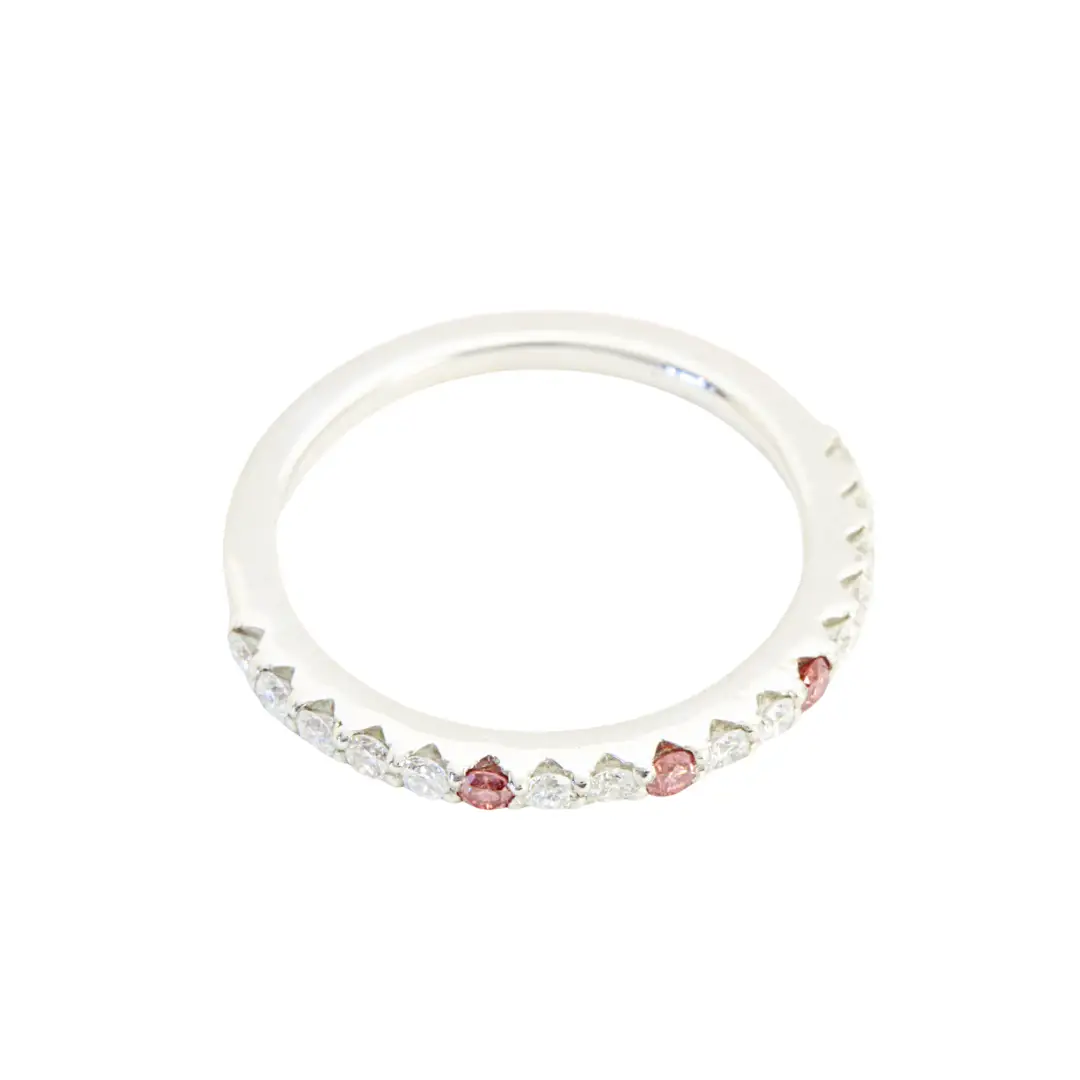 ピンクダイヤ の ハーフエタニティ 0.44ct リング ダイヤモンド リング ジュエリー アクセサリー レディース ギフト プレゼント 贈り物 [AH098sa]