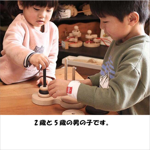 頭と指を使う木のおもちゃ「ハノイの塔10段ゼブラ」 出産祝い 誕生祝い 知育玩具 クリスマス ギフト 赤ちゃん 幼児子ども キッズ 男の子 女の子 親子 日本製 