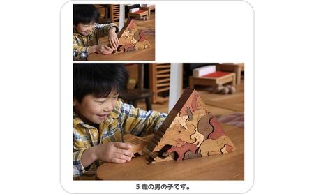 木のおもちゃ/動物のピラミッド（Aタイプ）psc 贅沢でアートな木のパズル 知育玩具 型はめ パズル 日本製 積み木 国産 プレゼント ランキング 誕生日ギフト 親子 木育 家族 ブロック 手作り 頭の体操 脳トレ ゲーム 木製
