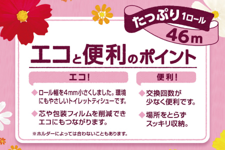エリエール i:na トイレットペーパー フラワープリント 72ロール｜イーナ 2倍巻 12ロール 6パック