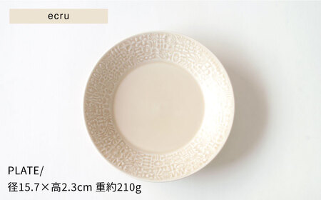 【波佐見焼】PATTERNED PLATE,MUG  セット ecru 【BIRDS' WORDS】[CF036] 波佐見焼