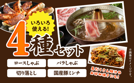 「高城の里」バラエティしゃぶ3.6kgセット(真空)(スパイス付)_17-8402-s_(都城市) ブランド豚 ロースしゃぶ 豚バラしゃぶしゃぶ肉 切り落とし 国産豚ミンチ ブランド豚 小分け パック あくが少ない あっさり