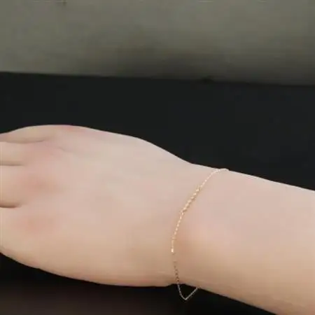 K18ダイヤモンドチェーンブレスレット【ダイヤ0.04ct・17cm】マグネット【配送不可地域：沖縄県】【1405825】