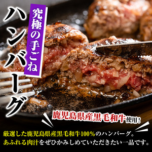 ＜訳あり＞(網脂なし)鹿児島県産黒毛和牛 手ごねハンバーグ(計700g・100g×7個) 国産 牛肉 小分け おかず 惣菜 個包装 冷凍ハンバーグ【スーパーよしだ】akn058-03
