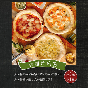 八ヶ岳の素材で作った石窯ピザ　おうちごはん　オトナ３枚セット [h116]