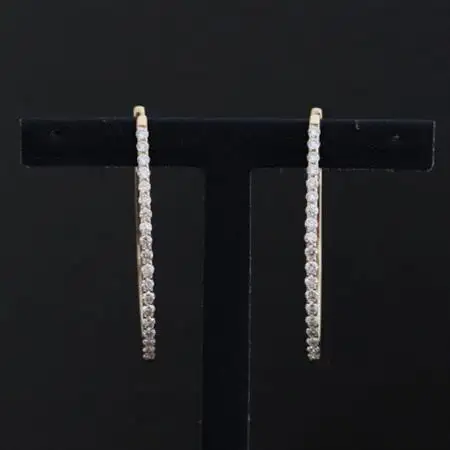 K18ダイヤモンドフープピアス【ダイヤ0.50×0.50ct】【配送不可地域：沖縄県】【1405861】