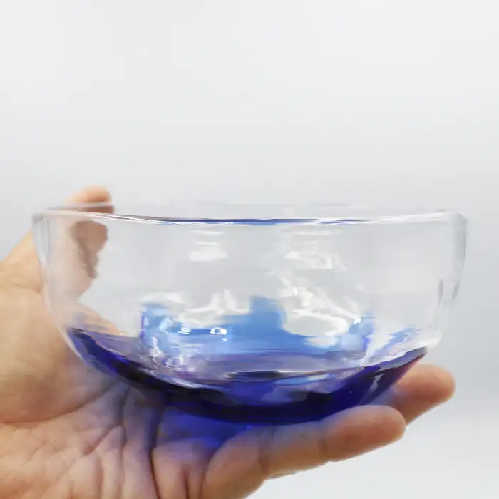 【SUKI GLASS STUDIO】 ガラス工芸品『波のボウル』大サイズ１個　[0014-0009]