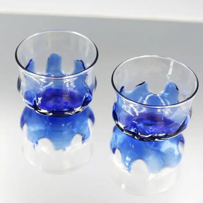 【SUKI GLASS STUDIO】 ガラス工芸品『波の酒器』 １セット　[0033-0001]
