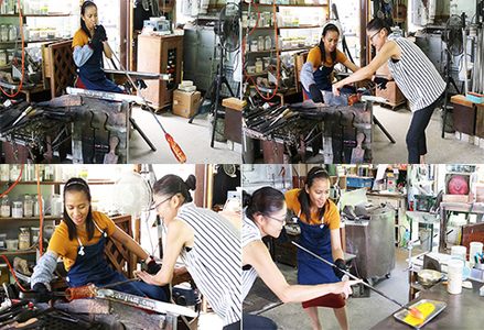 【SUKI GLASS STUDIO】里山の工房で『吹きガラス体験』１名様　[0017-0027]