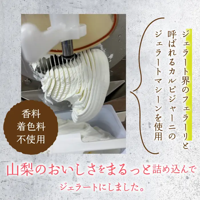 山梨のおいしさまるっと！ジェラート（6種セット）桃・ぶどう・いちごミルク・ミルク・いちじく・ころ柿 201-001