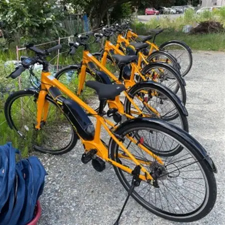 新温泉町七釜温泉発　ガイドつきポタリングツアー Eバイクで日本海の景色を満喫しよう!ペアチケット　【1409508】