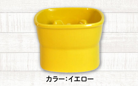 【美濃焼】 陶器製ペット用フードボウル 早食い防止 高台フードボウル 小 イエロー pet109 瑞浪市 / ながしまプランニングオフィス エサ入れ 餌皿 犬 猫 [AZBM003]