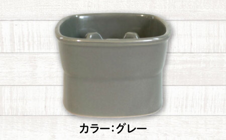 【美濃焼】 陶器製ペット用フードボウル 早食い防止 高台フードボウル 小 グレー pet109 瑞浪市 / ながしまプランニングオフィス エサ入れ 餌皿 犬 猫 [AZBM009]