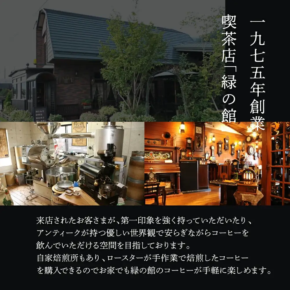 自家焙煎珈琲店「緑の館」／毎月のおすすめスペシャルティコーヒー 200g×4種＋ブレンド 200g×1種（計1kg）コーヒー豆 珈琲【17-82】