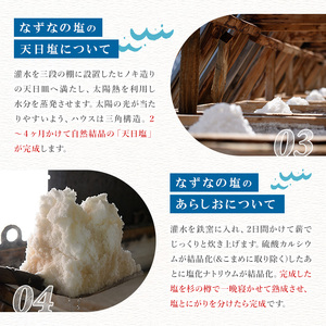 なずなの塩(合計800g・200g×2種×2袋) 塩 ソルト 海水塩 しお ミネラル 天日干し 食品 保存 調味料 漬物 大分県 佐伯市 防災【GR01】【なずなの塩】