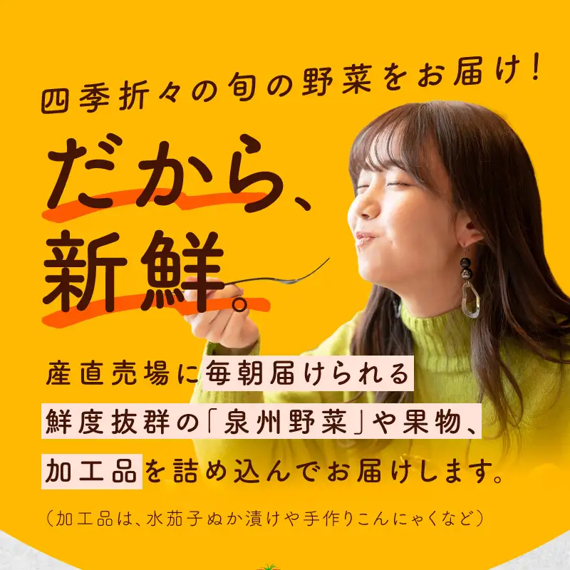 泉州野菜 定期便 7種類×全6回【毎月配送コース】