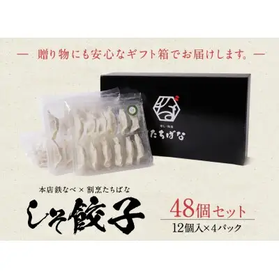 Z02-13 寄附額改定↓↓ 本店鉄なべ×割烹たちばな しそ餃子48個  餃子