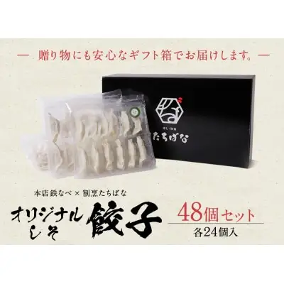 Y02-14 本店鉄なべ×割烹たちばな 餃子セット48個(オリジナル・しそ各24個)  餃子
