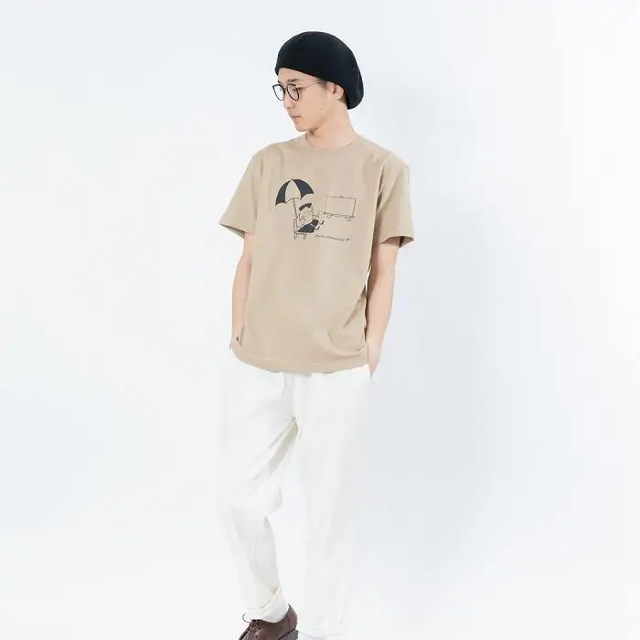 《2》【KEYMEMORY鎌倉】GrenouilleイラストTシャツ BEIGE