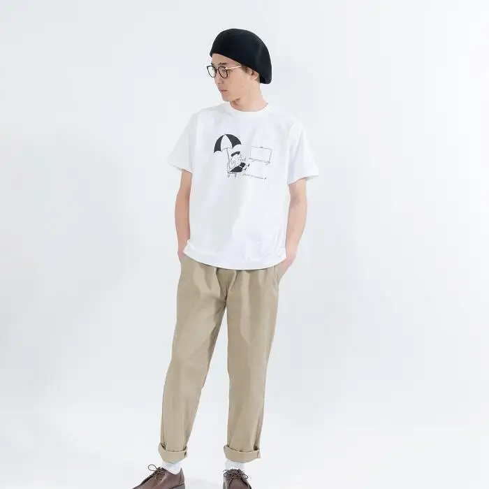 《1》【KEYMEMORY鎌倉】GrenouilleイラストTシャツ WHITE