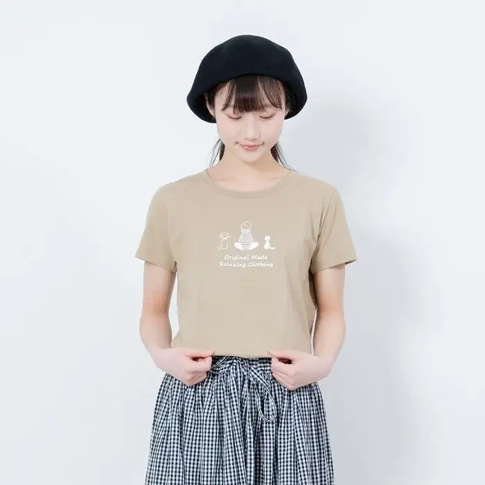 《0》【KEYMEMORY鎌倉】TIMEイラストTシャツBEIGE