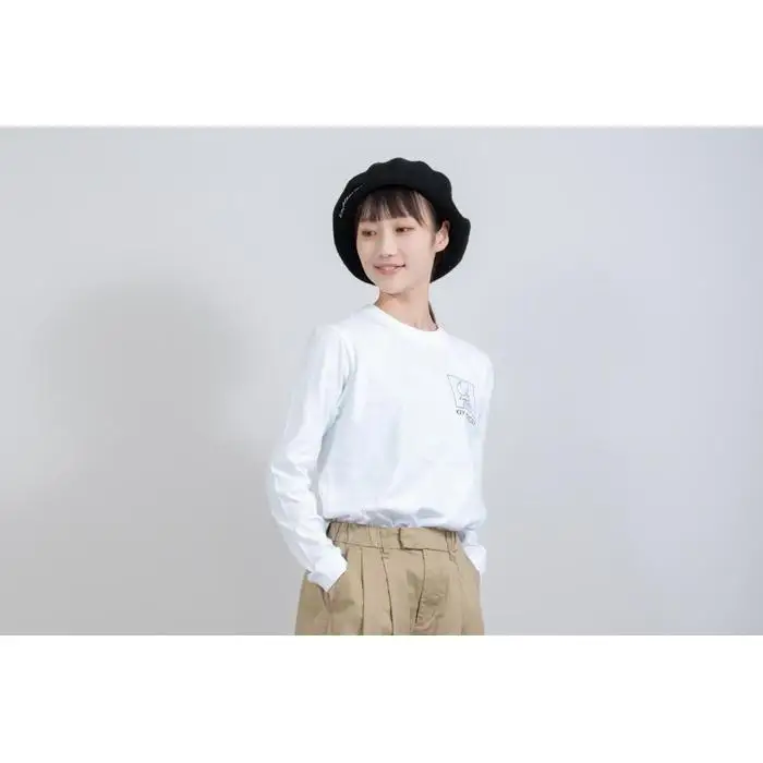 《1》【KEYMEMORY　鎌倉】ウィンドーイラストロングTシャツ　WHITE